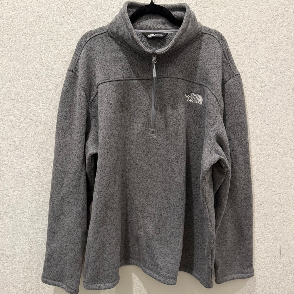 The North Face Mens Gordon Lyons 1/4 Zip Fleece Pullover Grey XXL Sweater Knit